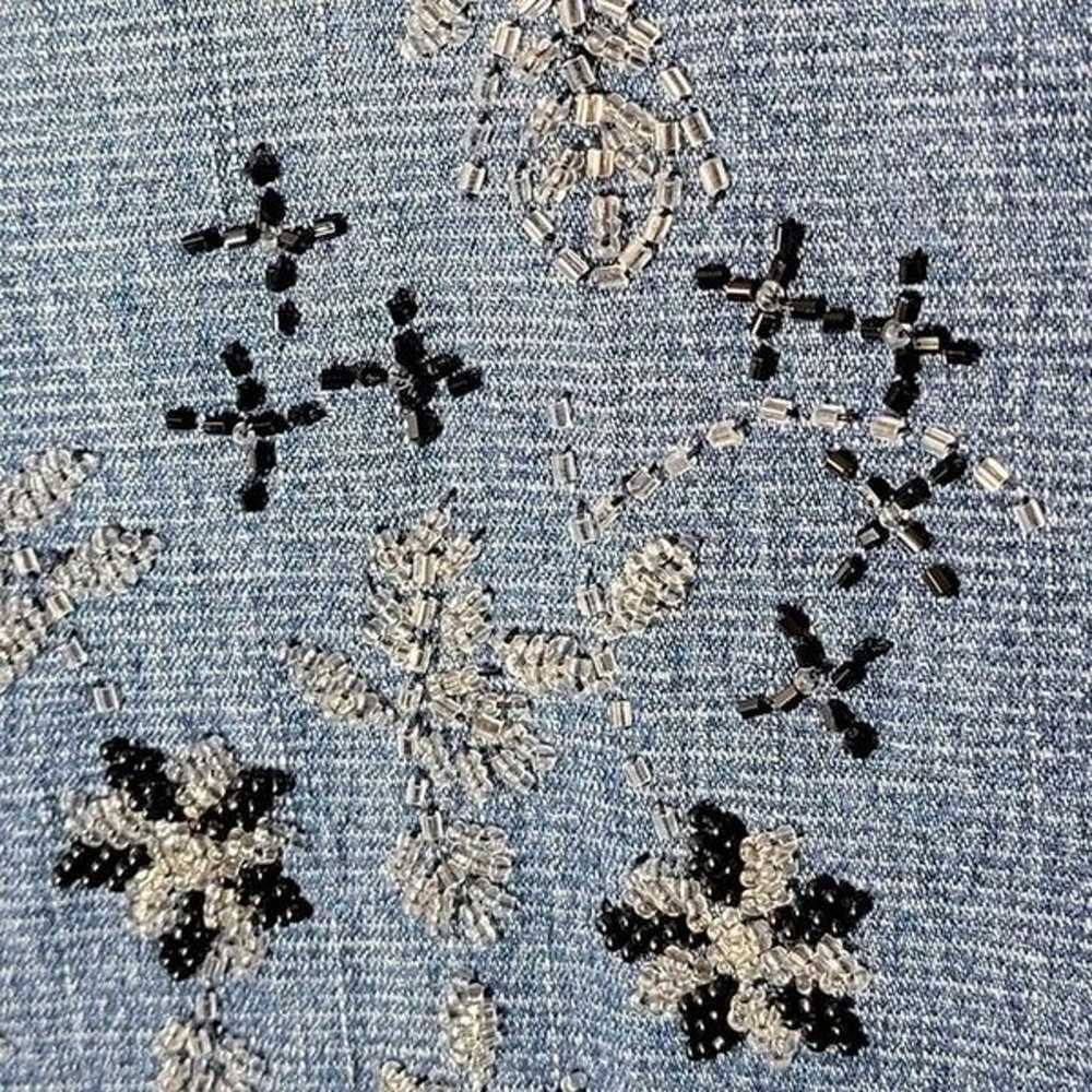 Vtg Lazer Jeans Y2K Sz 16 Straight Leg Mom Beaded… - image 5