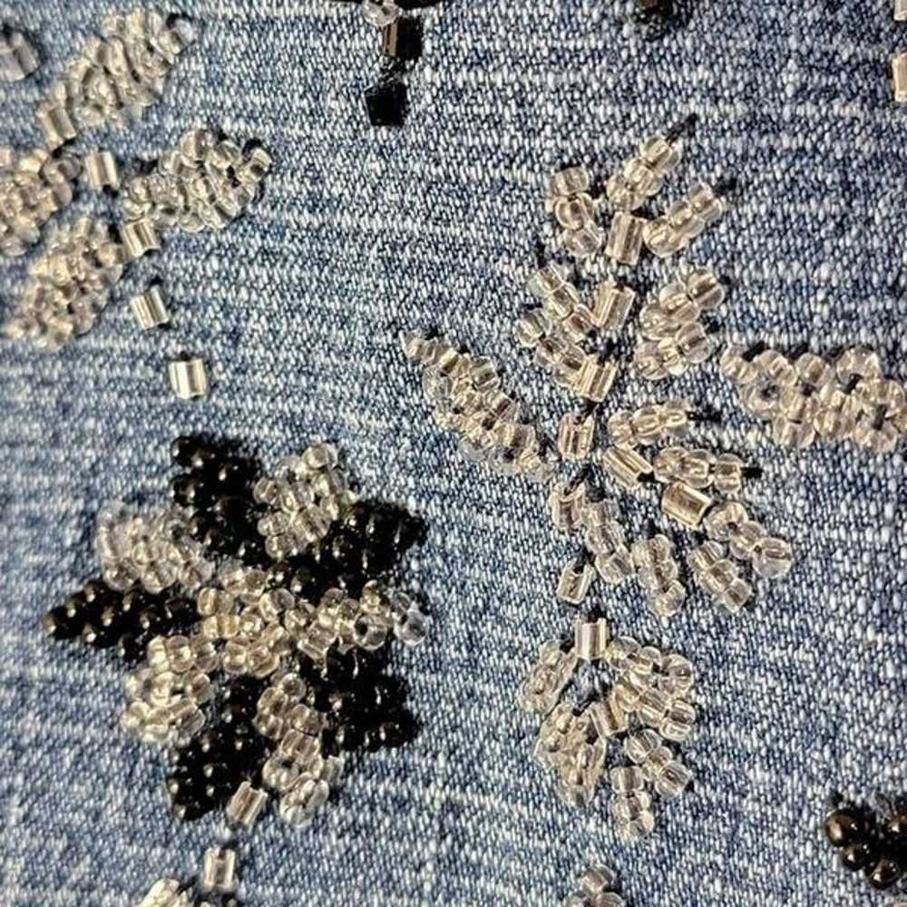 Vtg Lazer Jeans Y2K Sz 16 Straight Leg Mom Beaded… - image 6