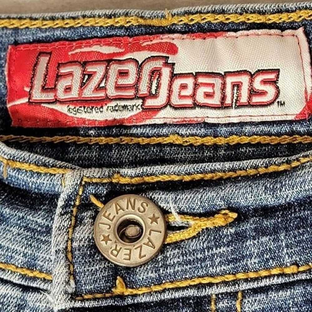 Vtg Lazer Jeans Y2K Sz 16 Straight Leg Mom Beaded… - image 8