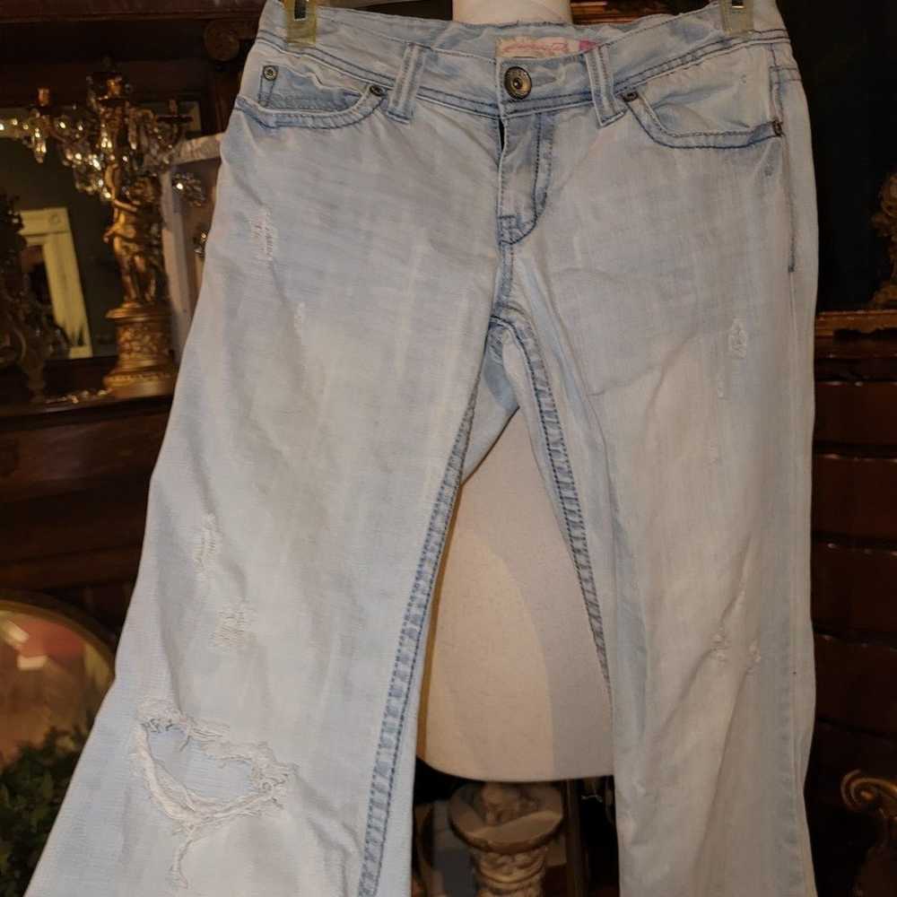 Vintage Aeropostale HAILEY skinny FLARE JEANS Lig… - image 3