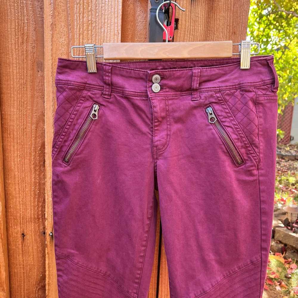 AEO Vintage Y2K Maroon Low-Rise Moto Skinny Jeans - image 3