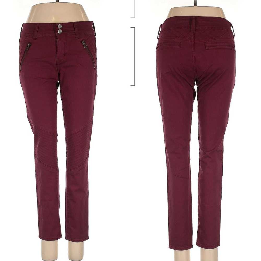 AEO Vintage Y2K Maroon Low-Rise Moto Skinny Jeans - image 6