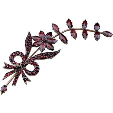 Antique 12K & Garnet Aigrette Hair Ornament