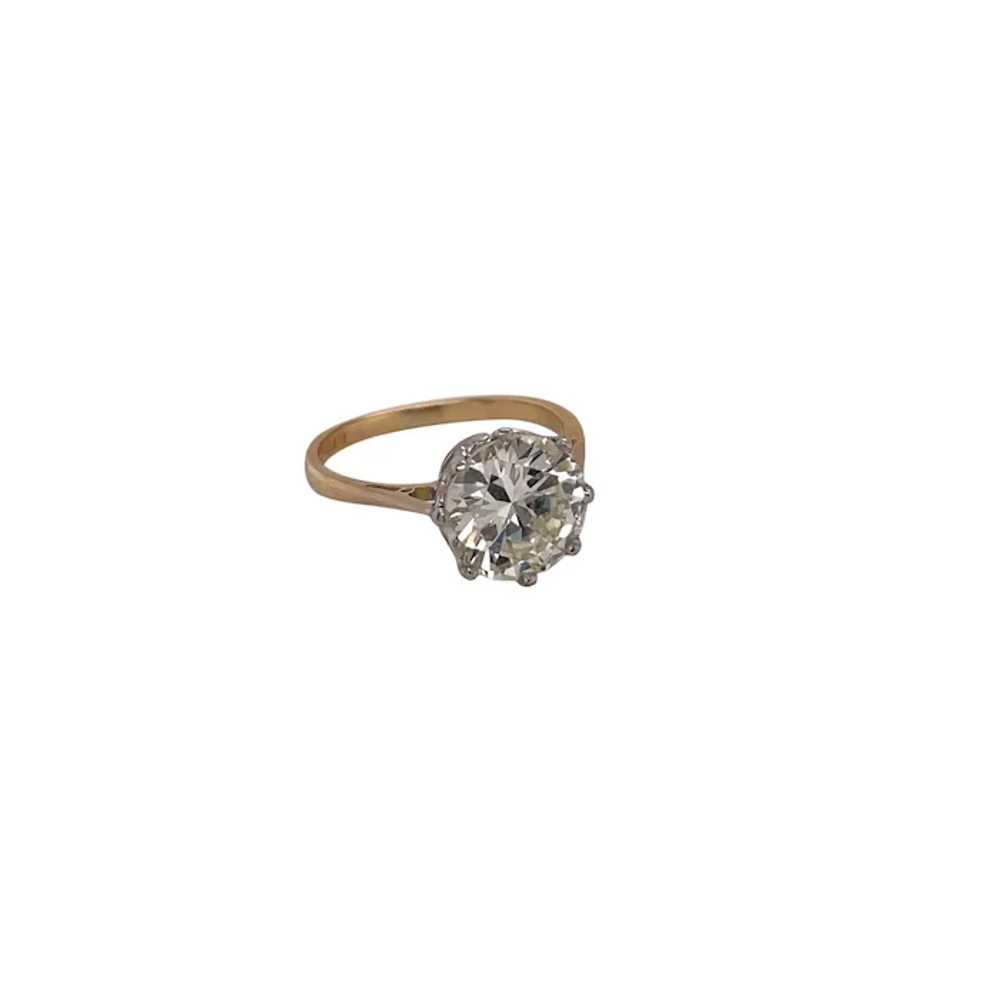 Platinum and 18K Yellow Gold Diamond Solitaire Ri… - image 4