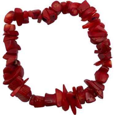 Italian Red Coral Stretch Bracelet