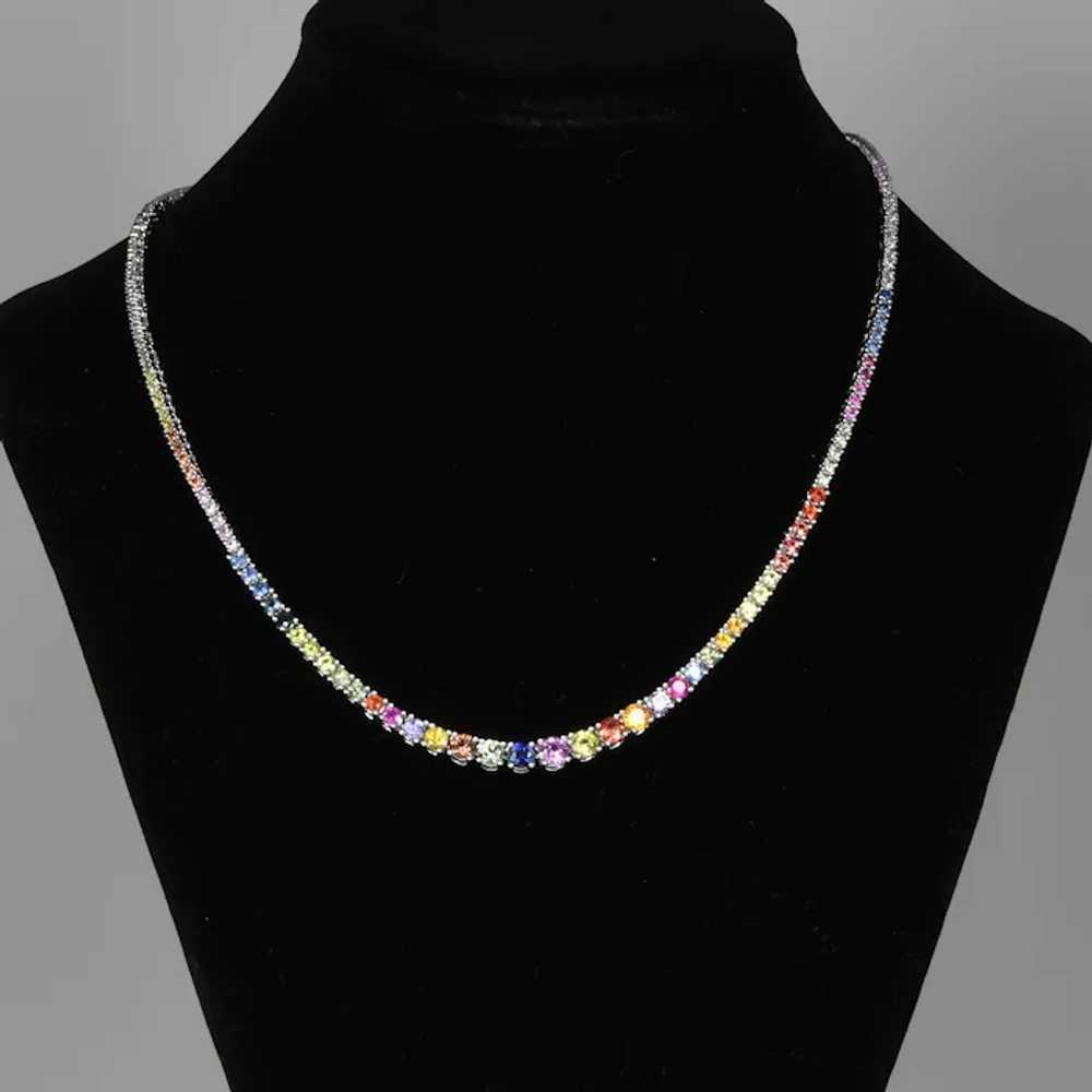 7.44ctw Graduated Multicolor Rainbow Sapphire Ten… - image 2