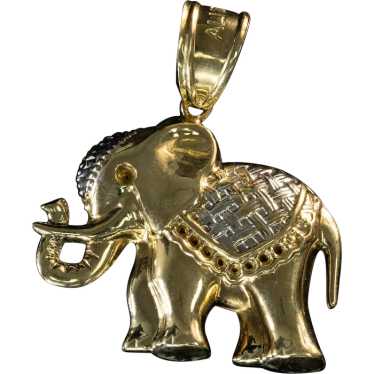 10K Yellow Gold Elephant Pendant