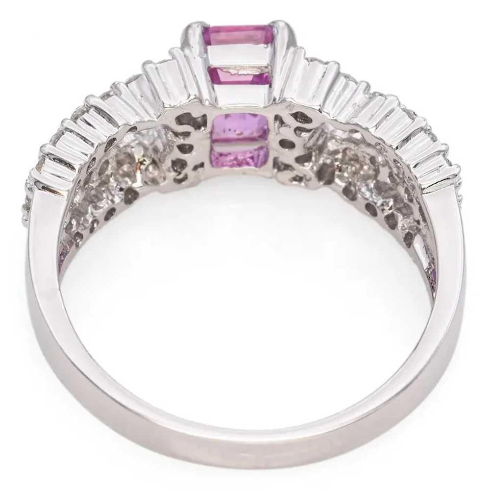 18K White Gold 1.25ct Pink Sapphire and Diamond R… - image 4