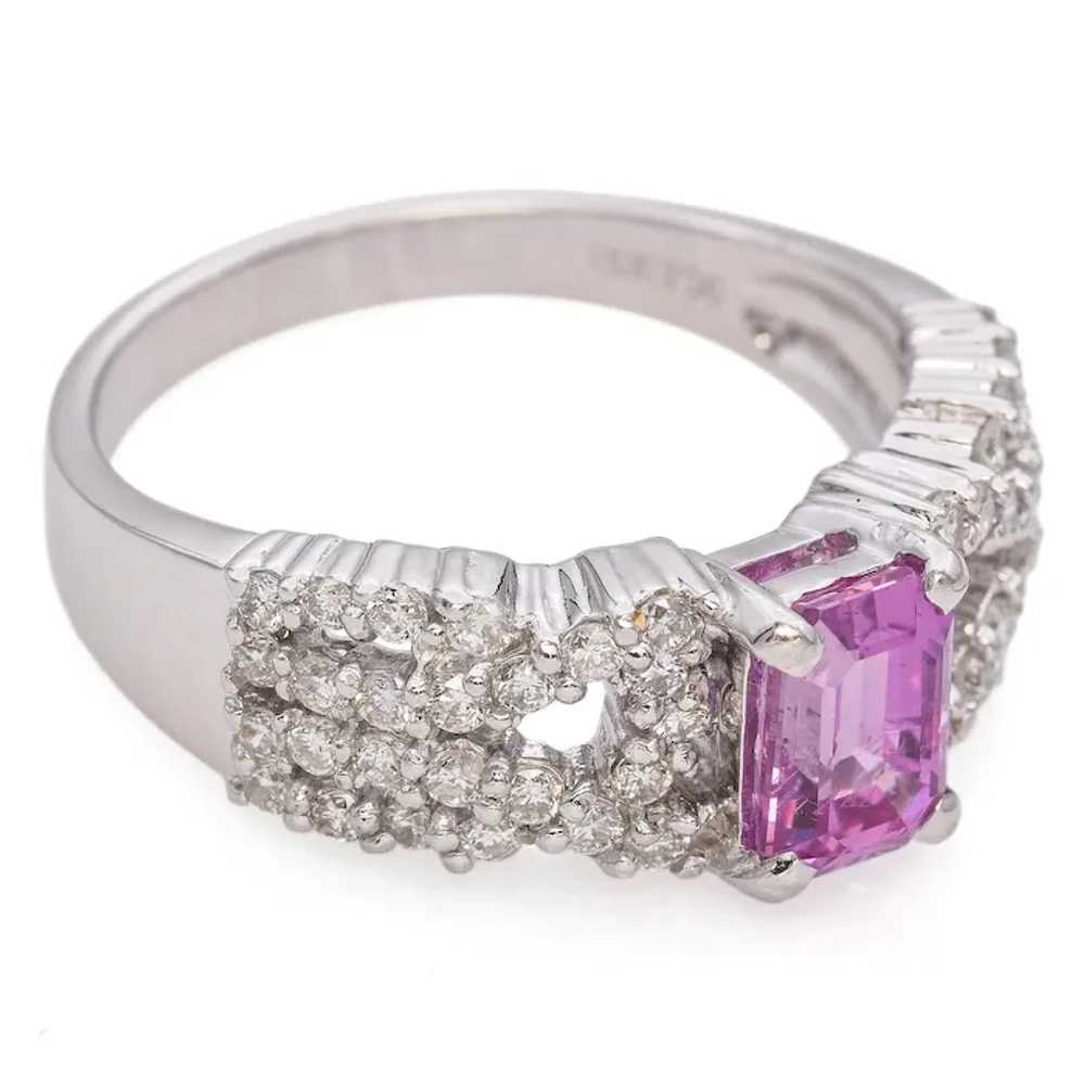 18K White Gold 1.25ct Pink Sapphire and Diamond R… - image 7