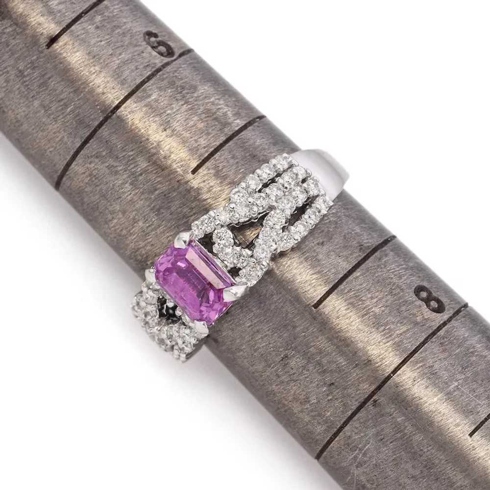 18K White Gold 1.25ct Pink Sapphire and Diamond R… - image 8