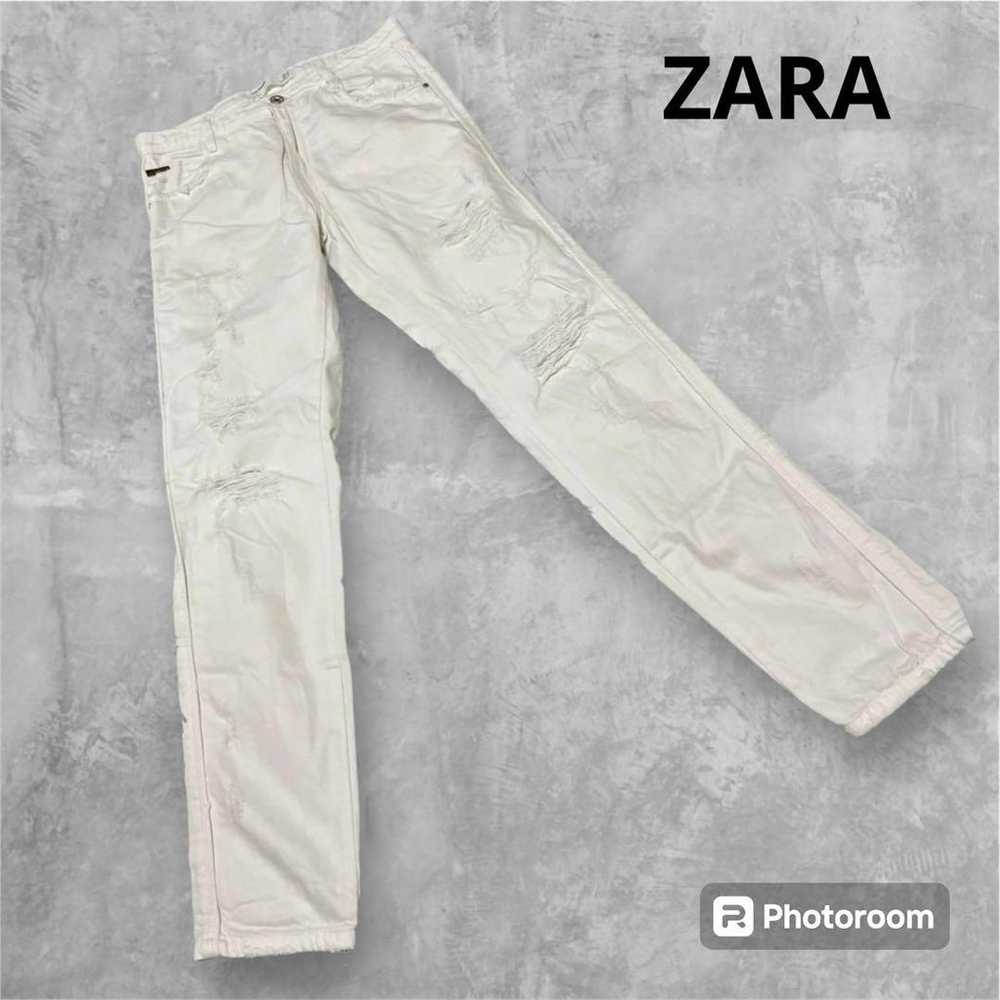 【ZARA TRF DENIM】ZARA Damaged White Jeans - image 1