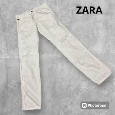 【ZARA TRF DENIM】ZARA Damaged White Jeans - image 1