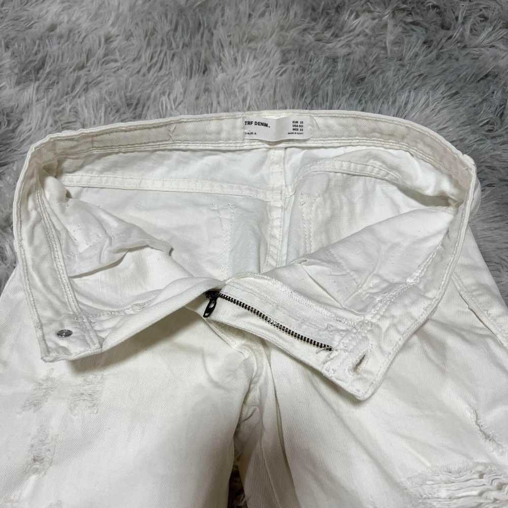 【ZARA TRF DENIM】ZARA Damaged White Jeans - image 4