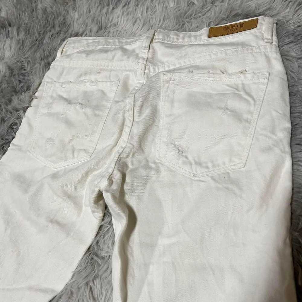 【ZARA TRF DENIM】ZARA Damaged White Jeans - image 6