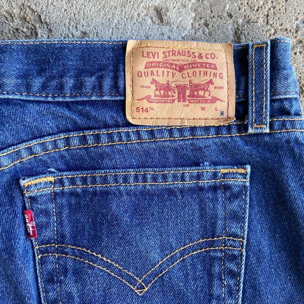 vintage Levi's blue jeans 514 red tab super low f… - image 8