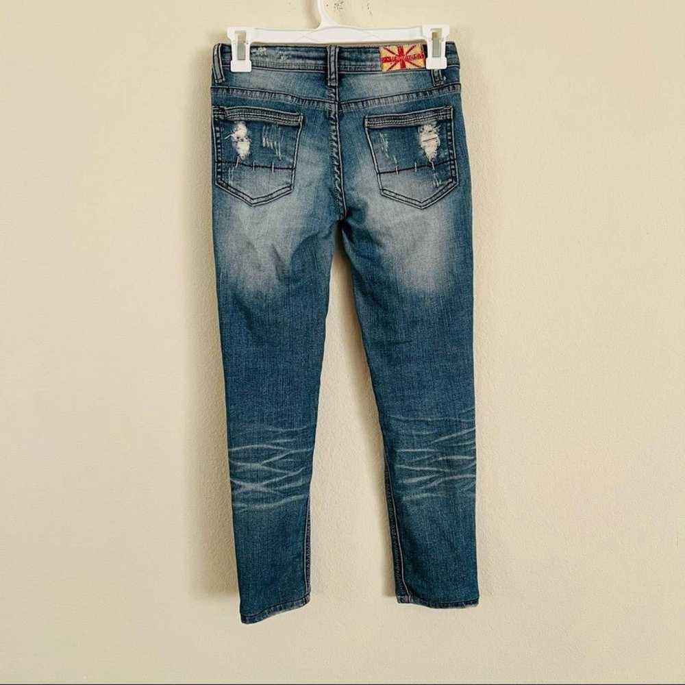 Machine Vintage Torn Distressed Jeans Size 0 - image 2