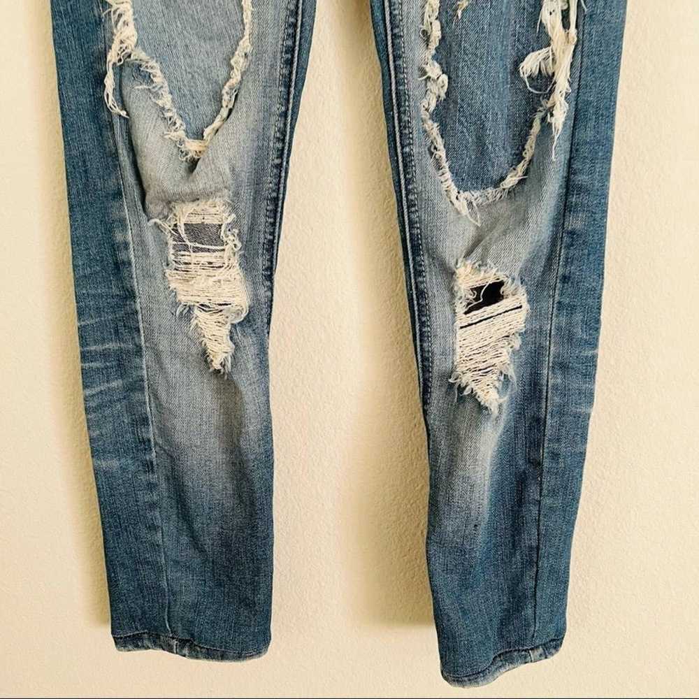 Machine Vintage Torn Distressed Jeans Size 0 - image 4