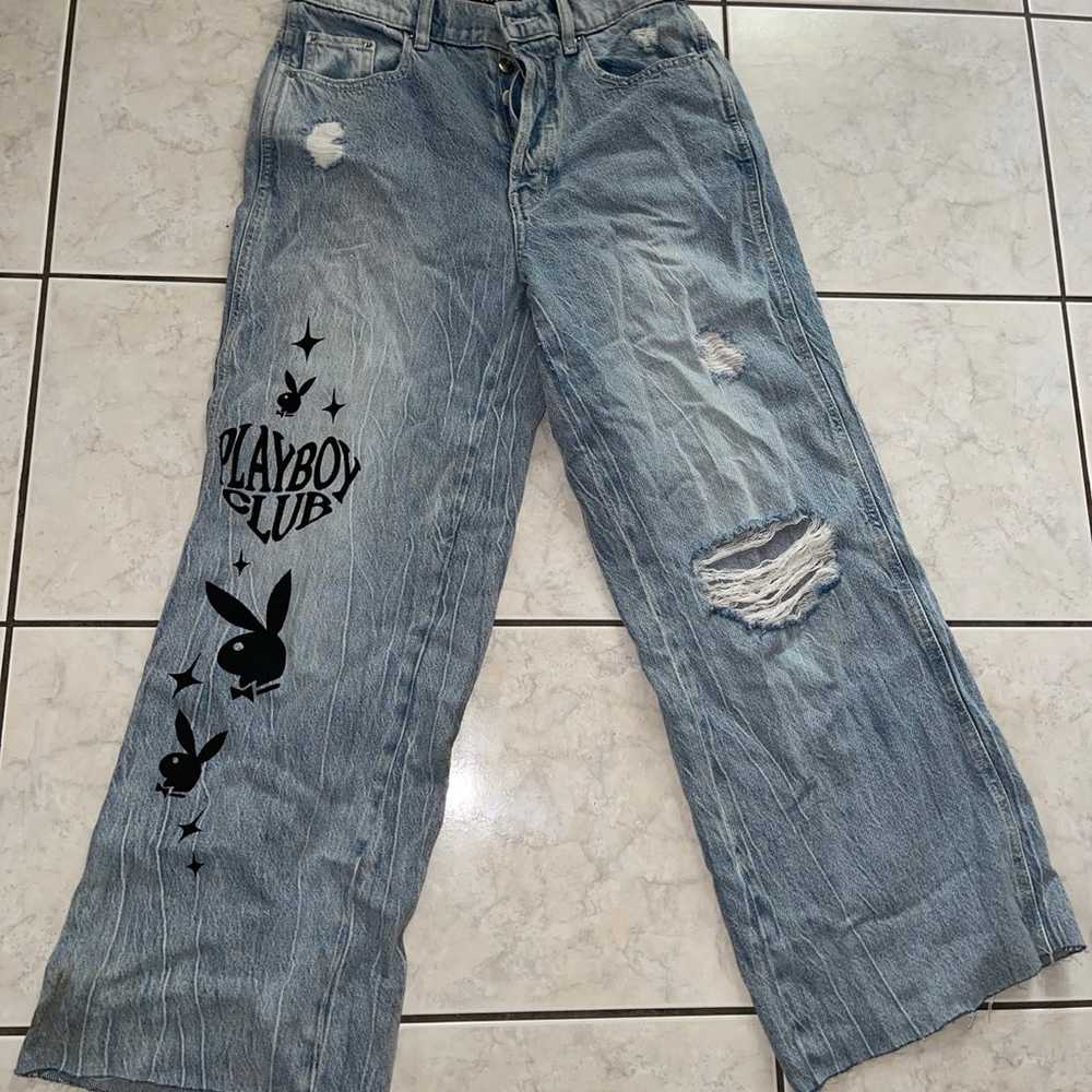 Wide leg playboy jeans pacsun size 27 light wash … - image 1