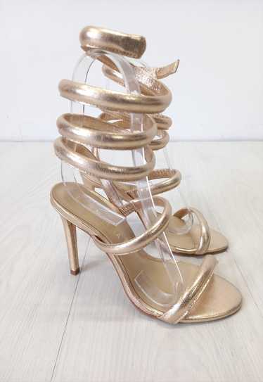 90s San Marina Vera Pelle Gold Strappy Heels