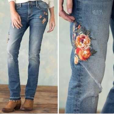 Driftwood Audrey Embroidered Floral Jeans Size 25… - image 1