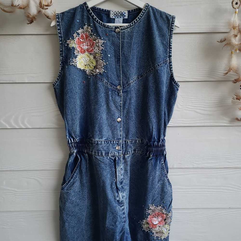 80s Vintage Denim Overall - image 2