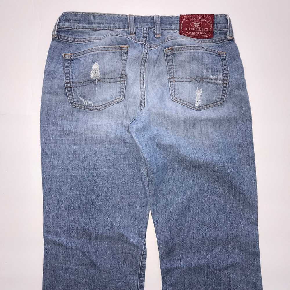 LUCKY BRAND Jeans Women 8 Blue Denim Y2K Dungaree… - image 7