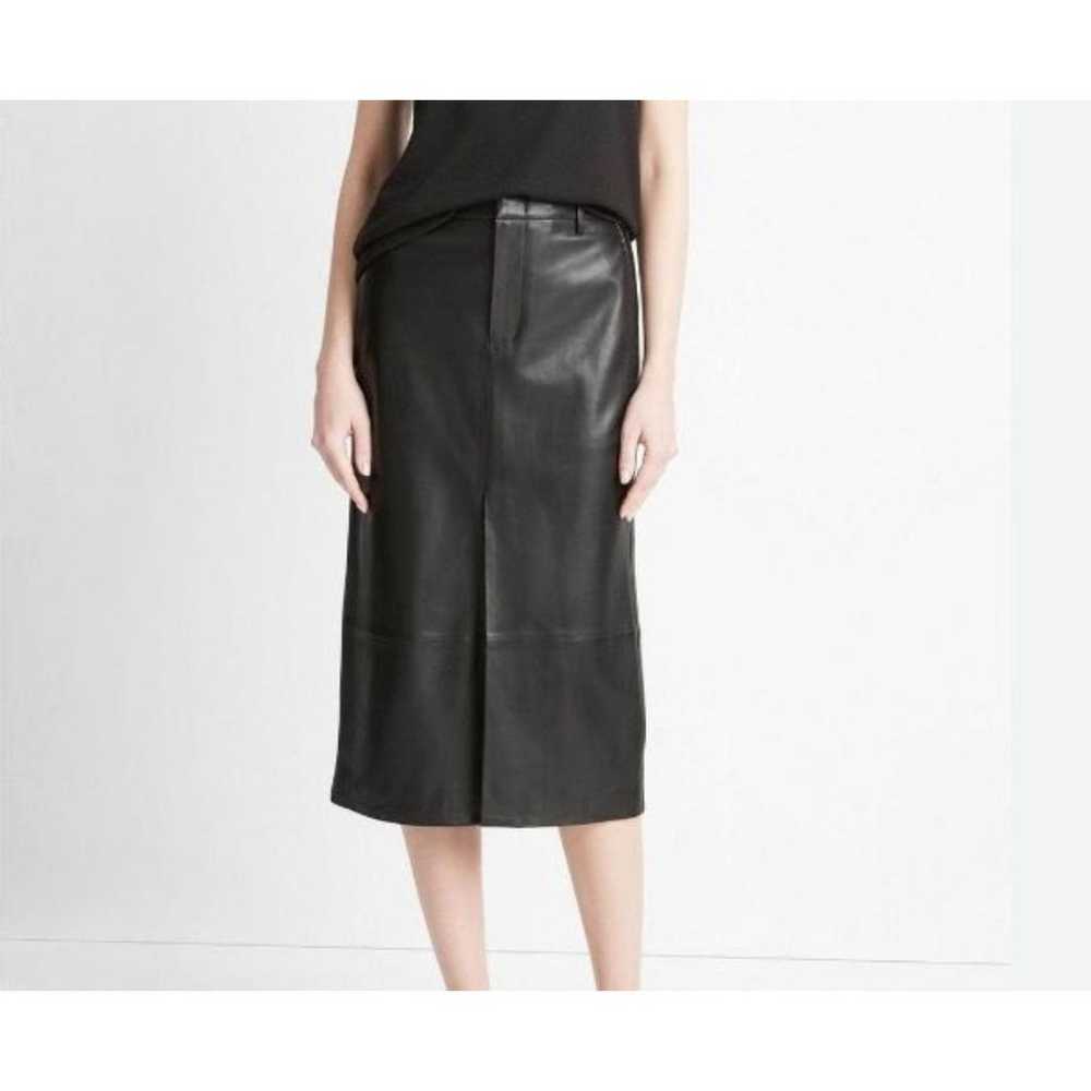 Vince Leather mid-length skirt - image 2