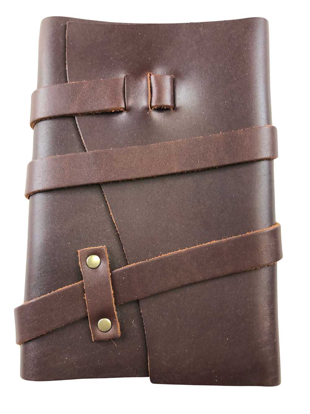 Portland Leather Large cognac wrap journal, AP - image 6