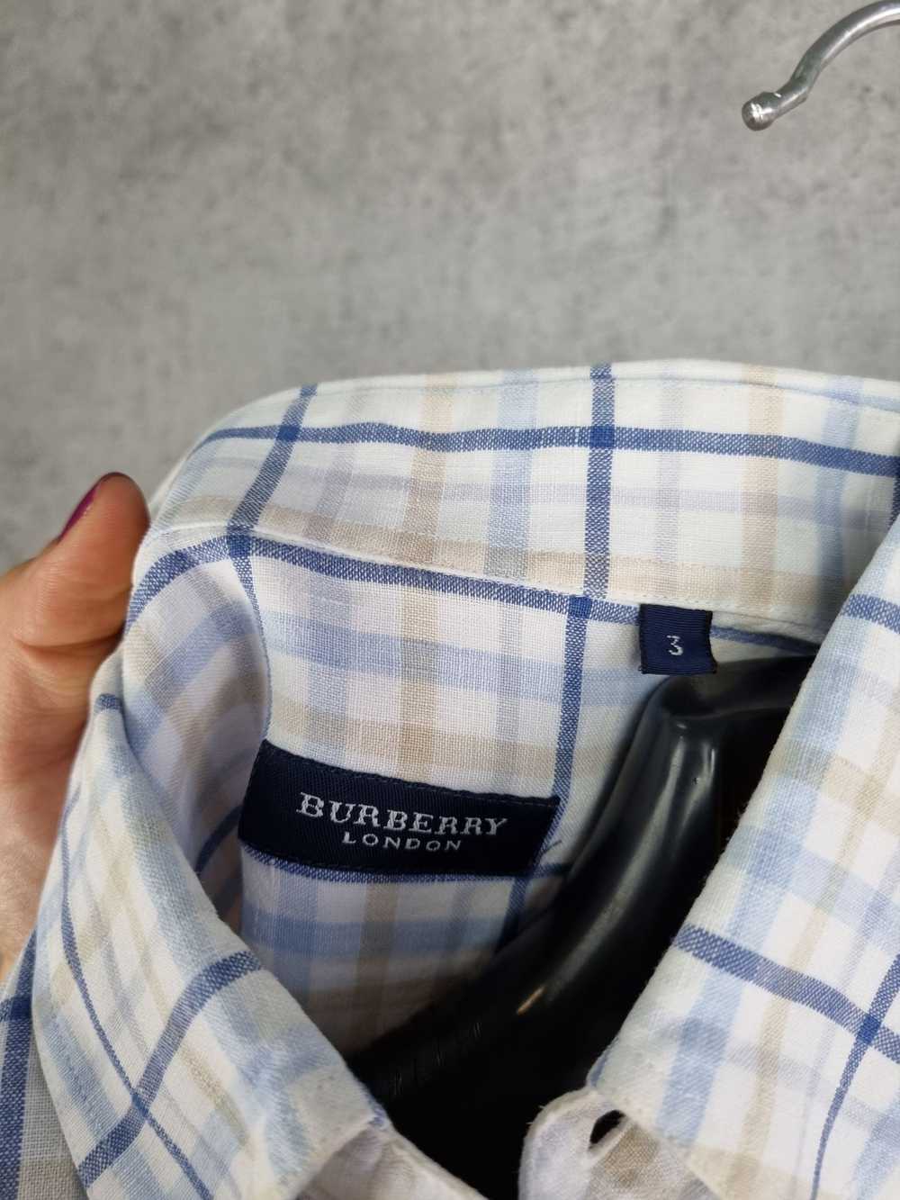 Burberry × Vintage Burberry Linen Plaid Soft fabr… - image 11