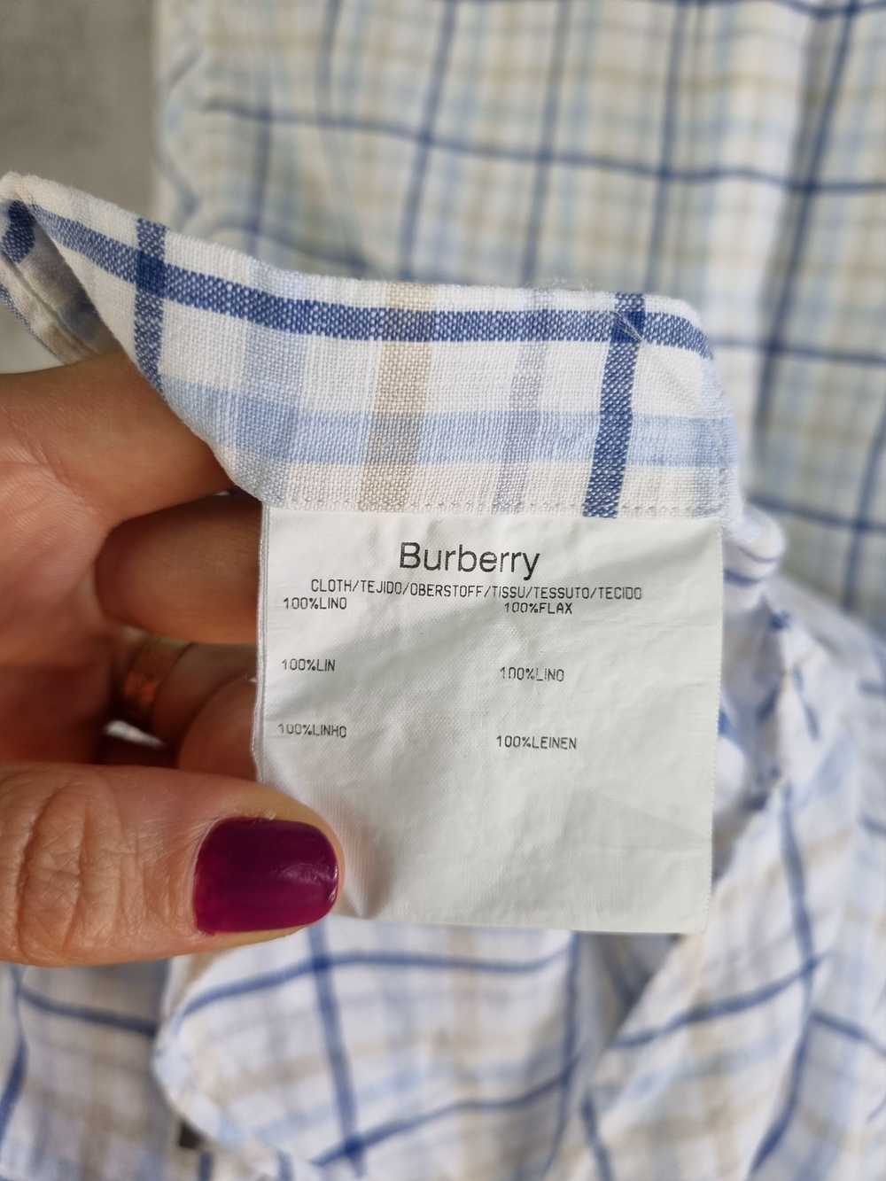 Burberry × Vintage Burberry Linen Plaid Soft fabr… - image 12