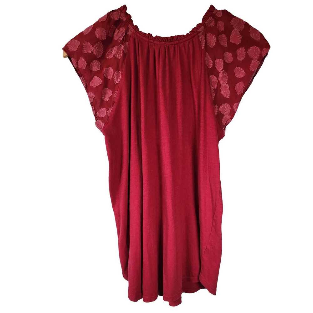 Designer Loft Women's Red Floral Cap Sleeve Blous… - image 3