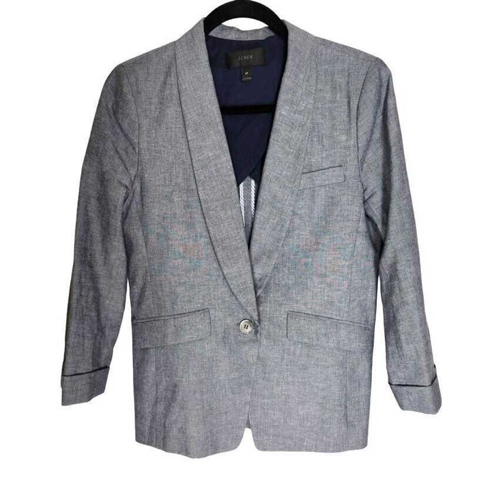 J.Crew J.Crew Womens Cotton/Linen Blazer Size 6P - image 1