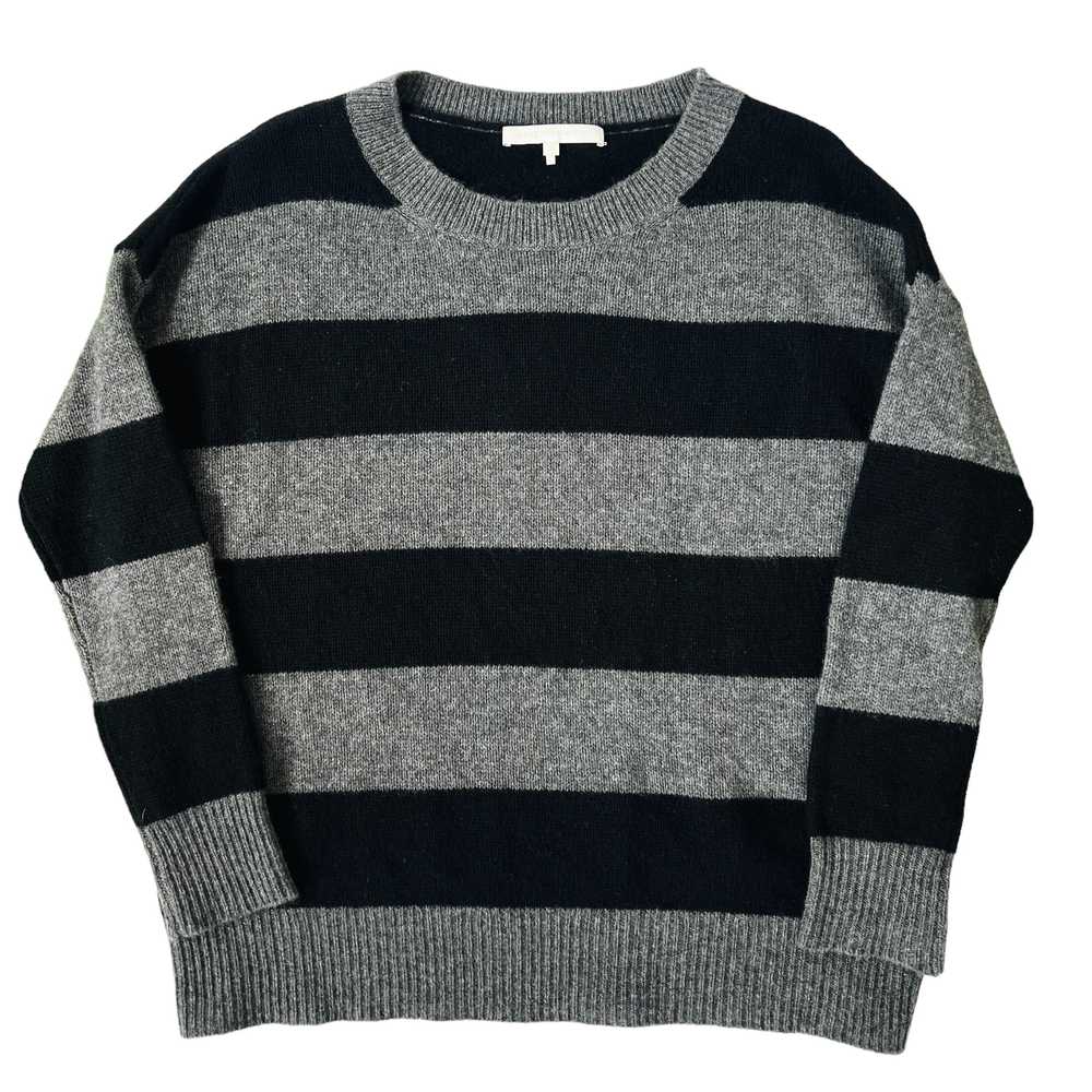 Black & Gray Striped Cashmere Sweater (M/L) - image 4