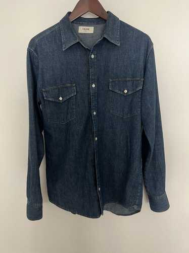 Celine × Hedi Slimane Denim shirt pearl buttons - image 1