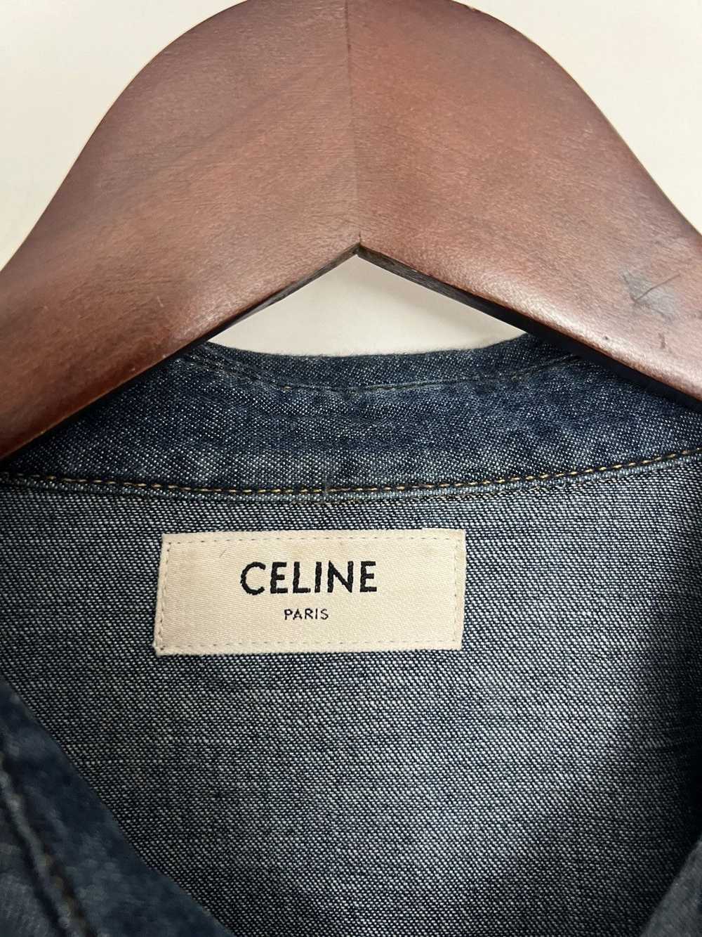 Celine × Hedi Slimane Denim shirt pearl buttons - image 2