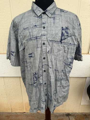 Hawaiian Shirt PreOwned Kahala Blue/Gray Hawaiian 