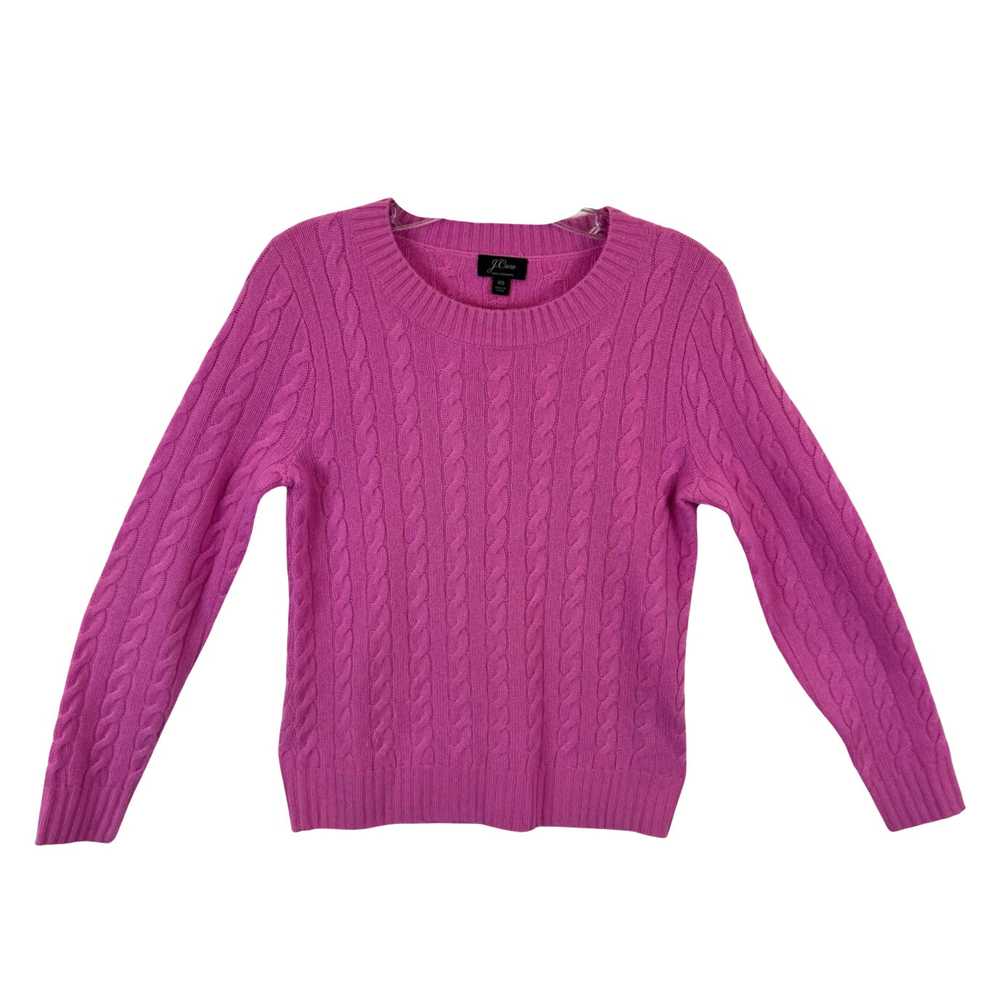 J. Crew Pink Cashmere Cable Knit Sweater - image 1