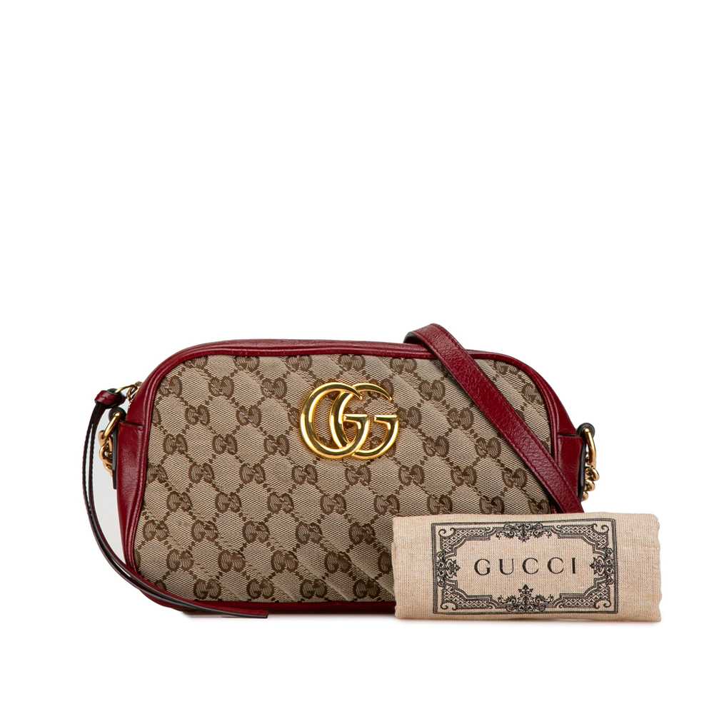 Brown Gucci Small GG Canvas Marmont Crossbody - image 11