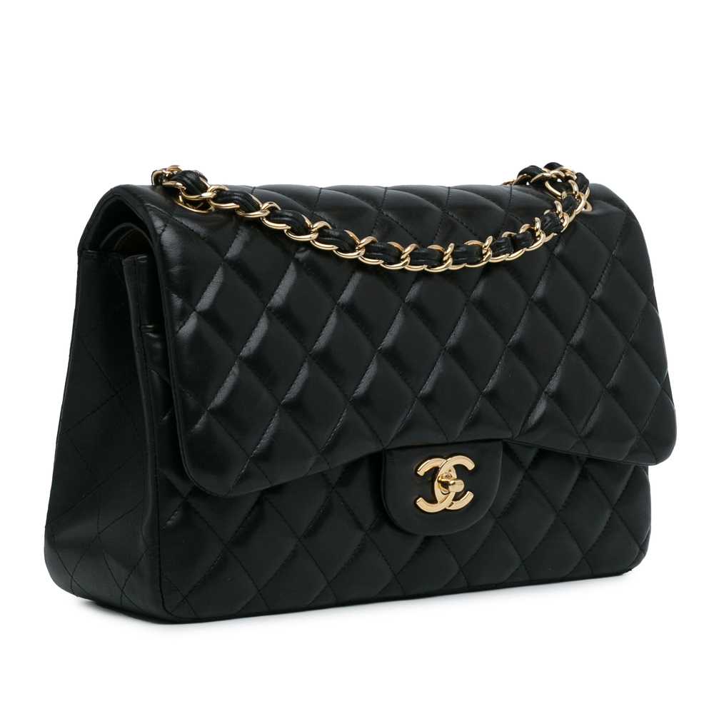 Black Chanel Jumbo Classic Lambskin Double Flap S… - image 2