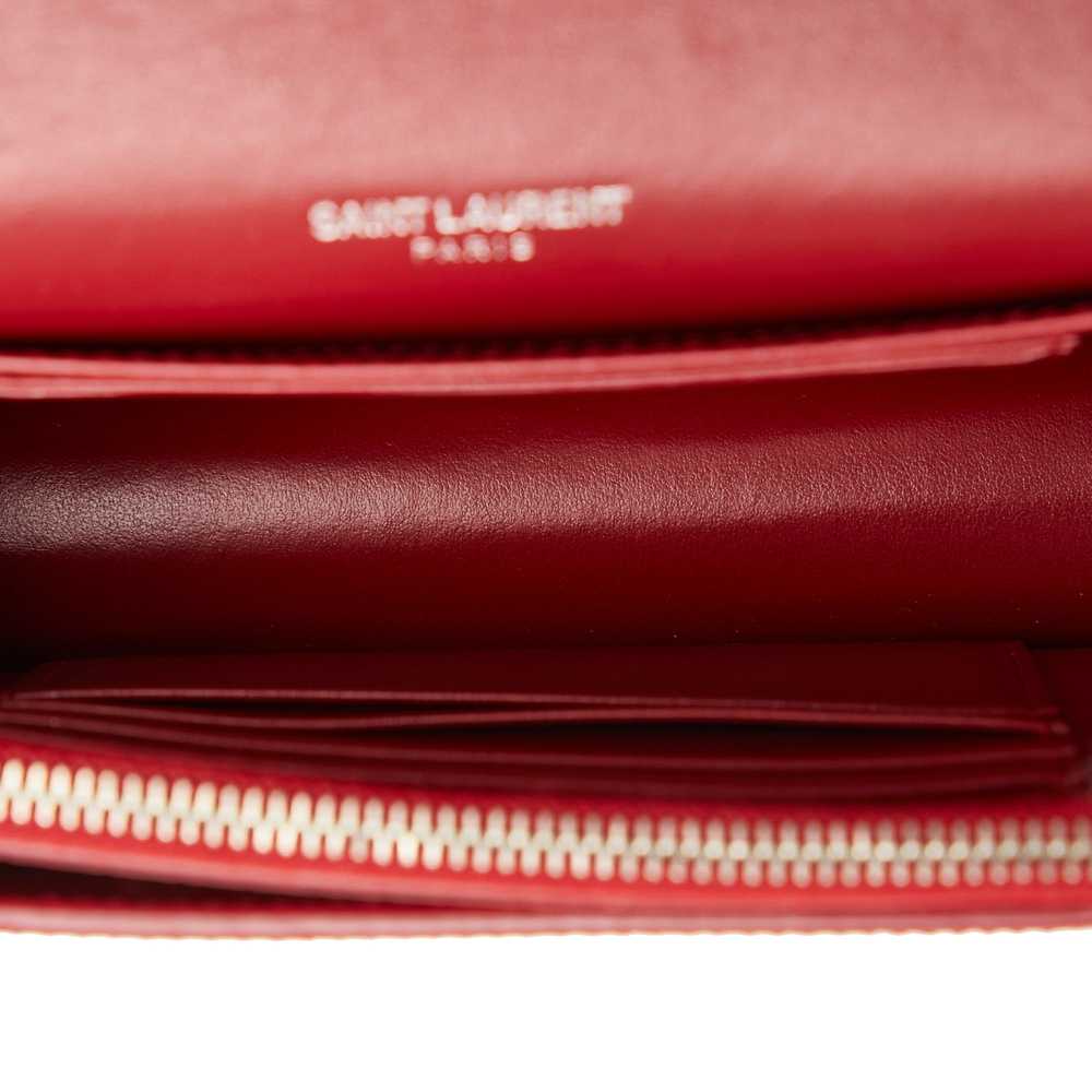 Red Saint Laurent Croc Embossed Sunset Crossbody - image 5