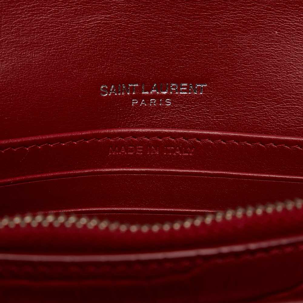 Red Saint Laurent Croc Embossed Sunset Crossbody - image 7