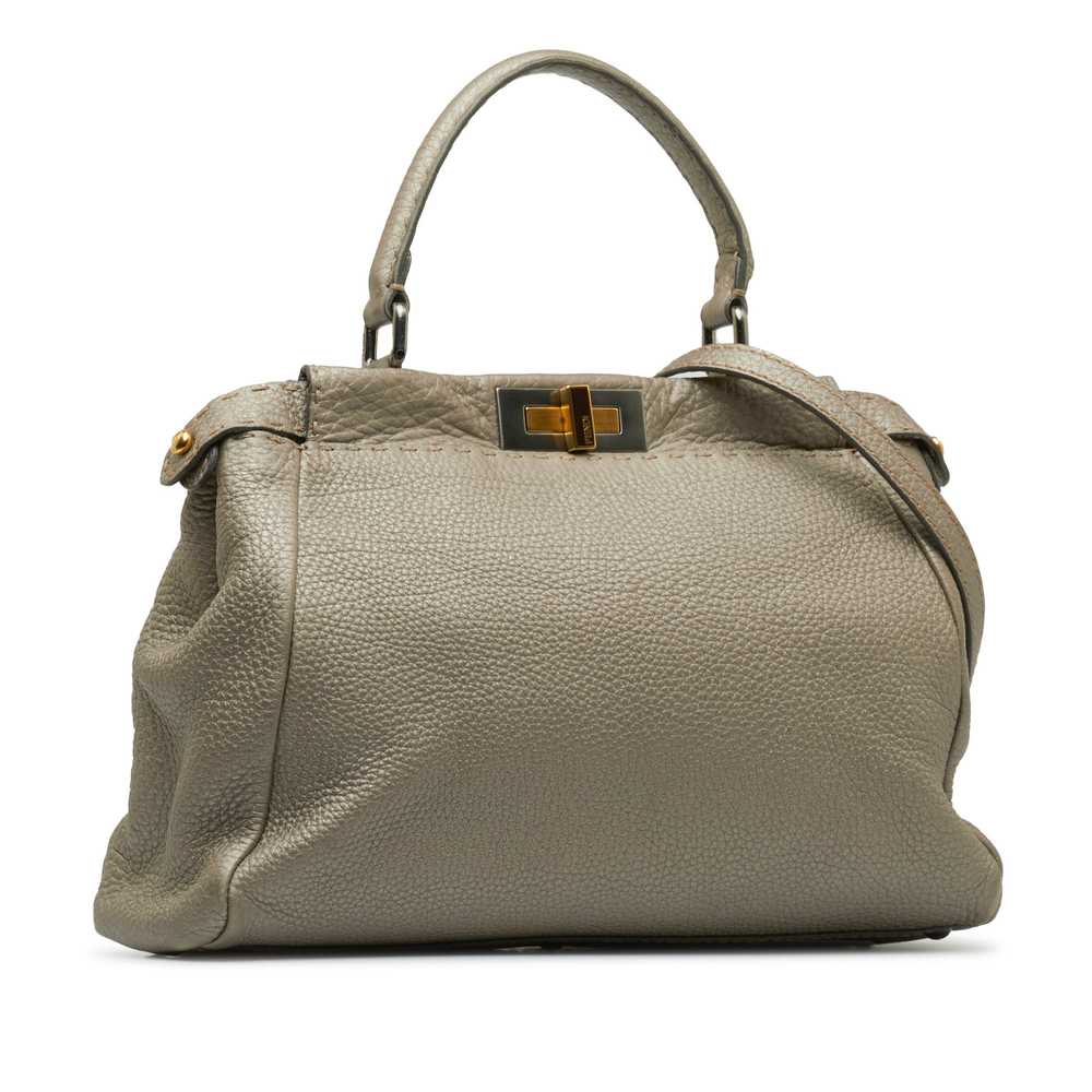 Silver Fendi Medium Selleria Peekaboo Satchel - image 2