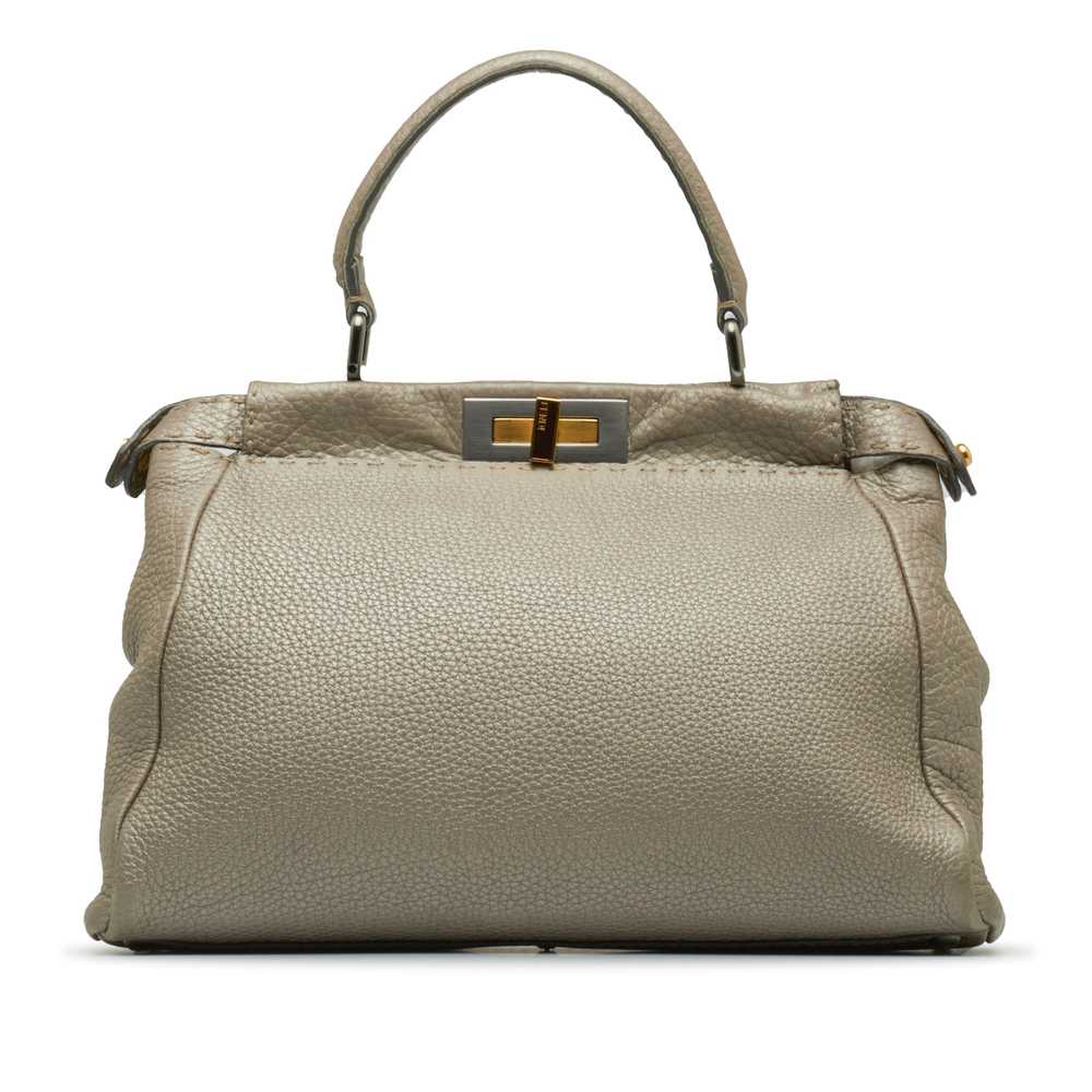 Silver Fendi Medium Selleria Peekaboo Satchel - image 3