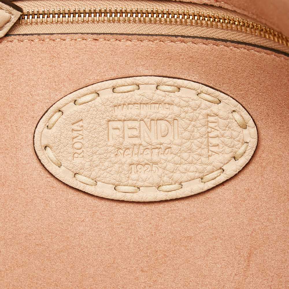 Cream Fendi Shearling Selleria Baguette Satchel - image 6