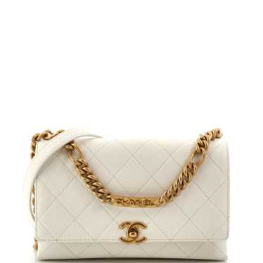 CHANEL Bracelet On Chain Flap Bag Quilted Caviar … - image 1