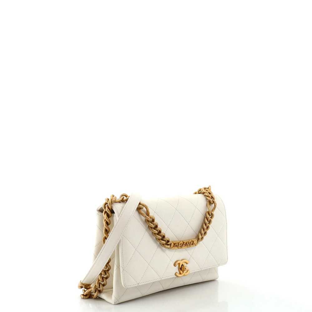 CHANEL Bracelet On Chain Flap Bag Quilted Caviar … - image 3