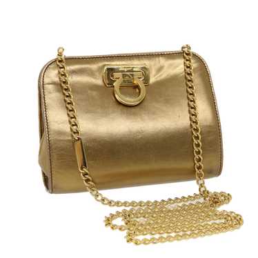 SALVATORE FERRAGAMO Gancini Chain Shoulder Bag Lea