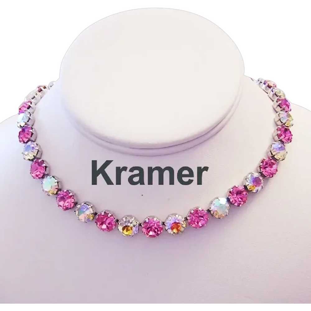 KRAMER Brilliant SPARKLING Perfectly PINK Rhinest… - image 1