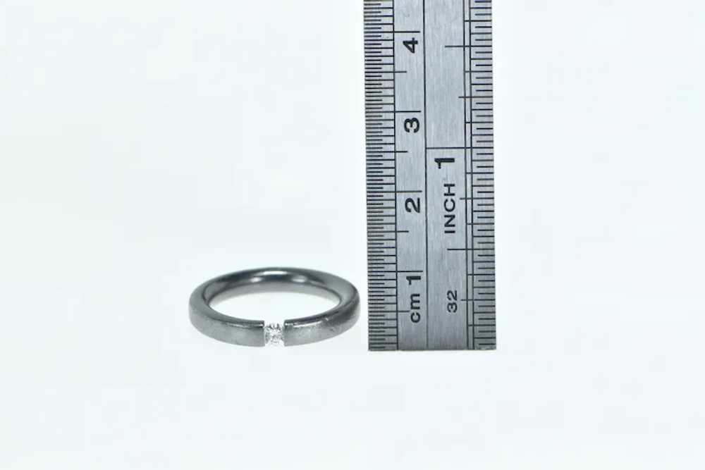 Platinum Modern Pressure Set Diamond Engagement R… - image 4