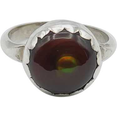 Vintage Navajo Sterling Fire Agate Ring - image 1